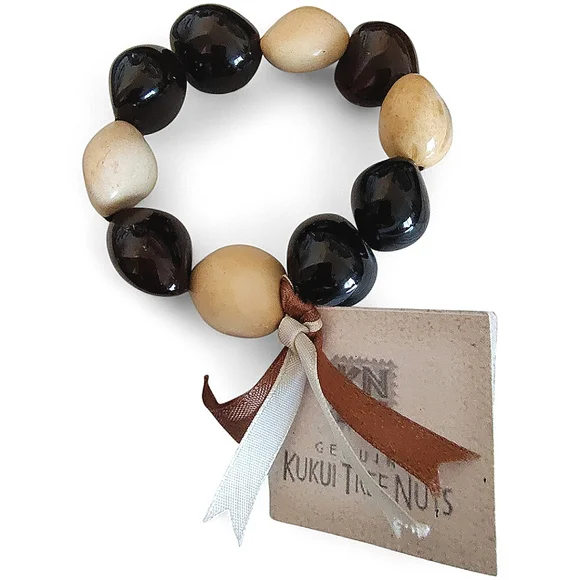 Genuine Kukui Tree Nuts Strand Bracelet NEW - Picture 2 of 6